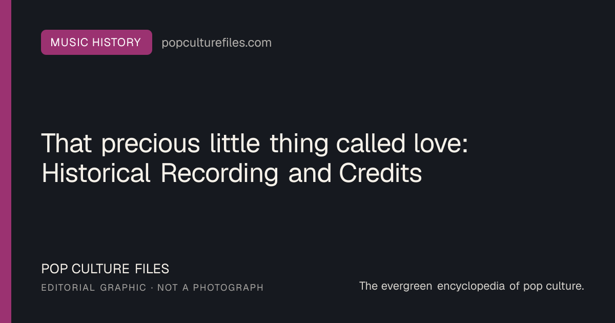 Editorial graphic for: That precious little thing called love: Historical Recording and Credits