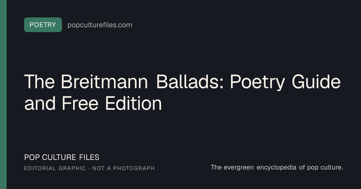Editorial graphic for: The Breitmann Ballads: Poetry Guide and Free Edition
