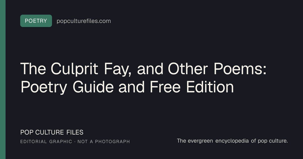 Editorial graphic for: The Culprit Fay, and Other Poems: Poetry Guide and Free Edition