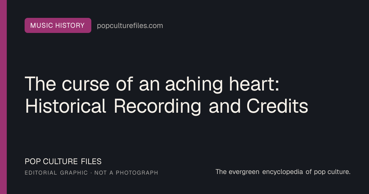 Editorial graphic for: The curse of an aching heart: Historical Recording and Credits