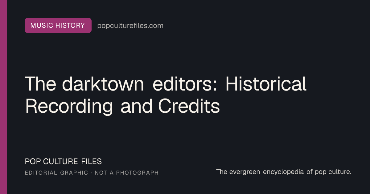 Editorial graphic for: The darktown editors: Historical Recording and Credits