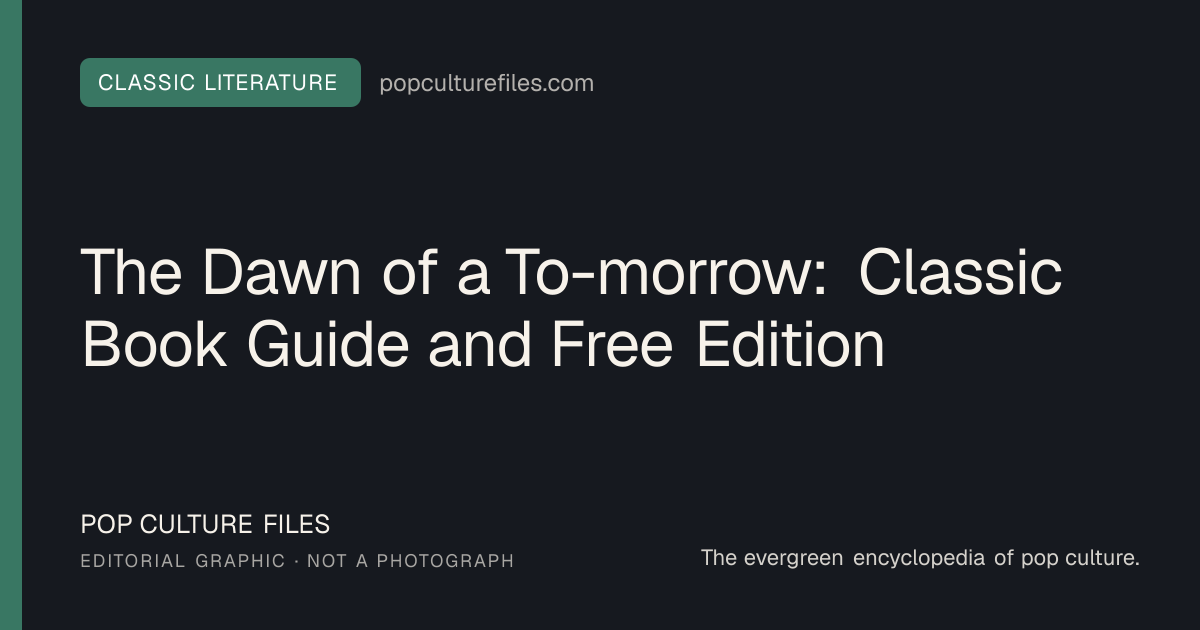 Editorial graphic for: The Dawn of a To-morrow: Classic Book Guide and Free Edition