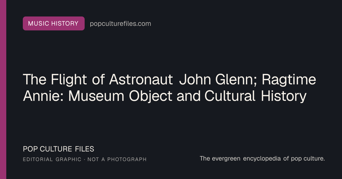 Editorial graphic for: The Flight of Astronaut John Glenn; Ragtime Annie: Museum Object and Cultural History