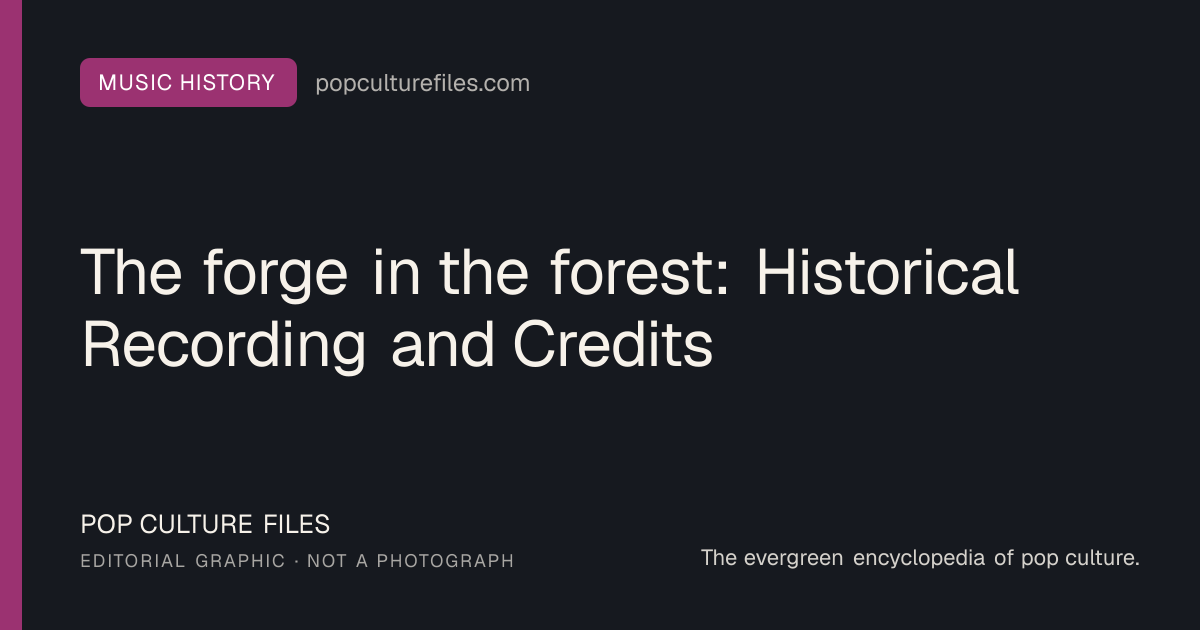 Editorial graphic for: The forge in the forest: Historical Recording and Credits
