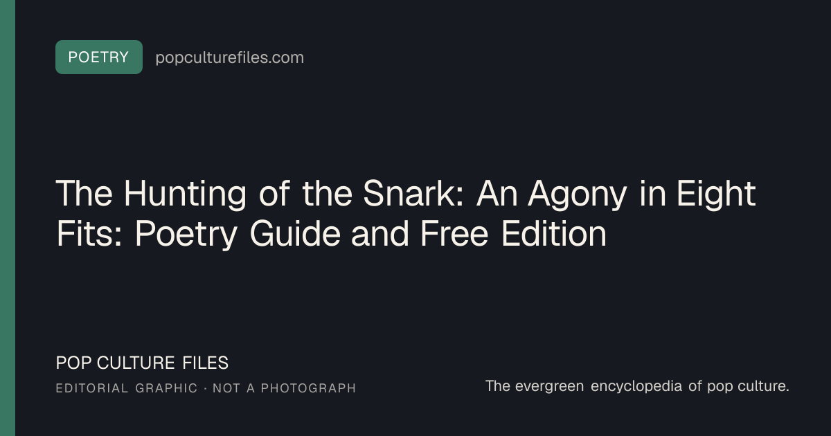 Editorial graphic for: The Hunting of the Snark: An Agony in Eight Fits: Poetry Guide and Free Edition