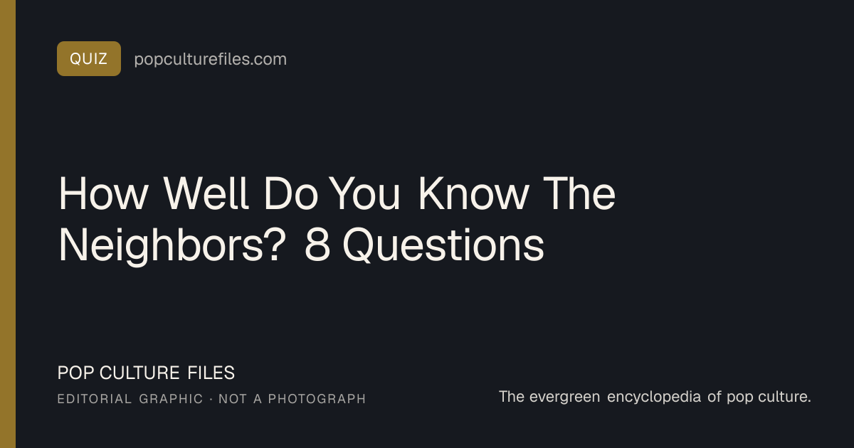 Editorial graphic for: How Well Do You Know The Neighbors? 8 Questions