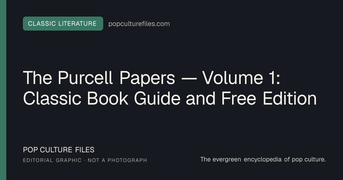 Editorial graphic for: The Purcell Papers — Volume 1: Classic Book Guide and Free Edition