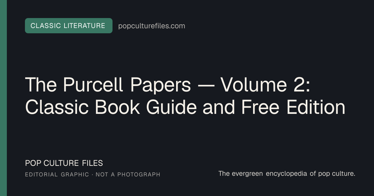 Editorial graphic for: The Purcell Papers — Volume 2: Classic Book Guide and Free Edition