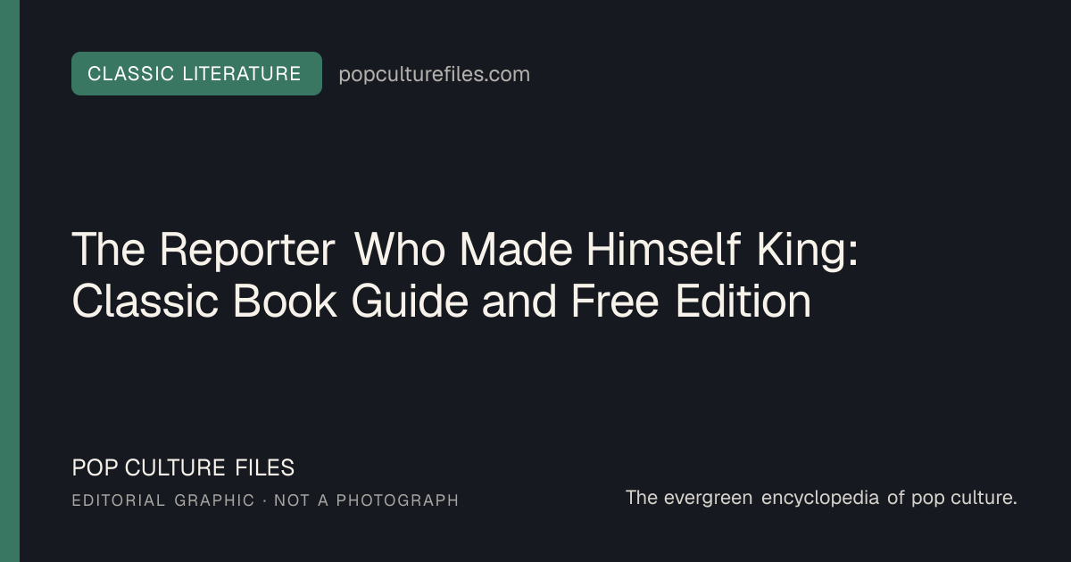 Editorial graphic for: The Reporter Who Made Himself King: Classic Book Guide and Free Edition