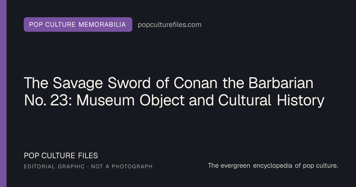 Editorial graphic for: The Savage Sword of Conan the Barbarian No. 23: Museum Object and Cultural History
