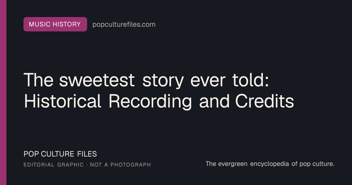 Editorial graphic for: The sweetest story ever told: Historical Recording and Credits