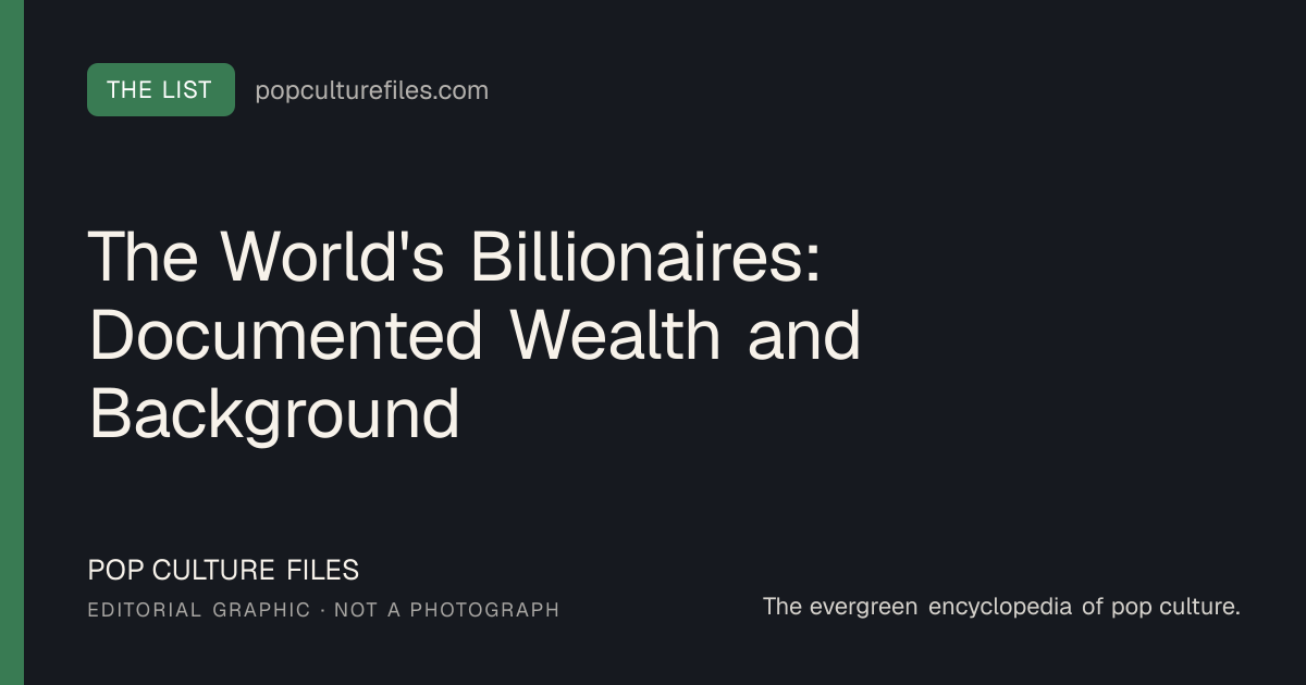Editorial graphic for: The World's Billionaires: Documented Wealth and Background
