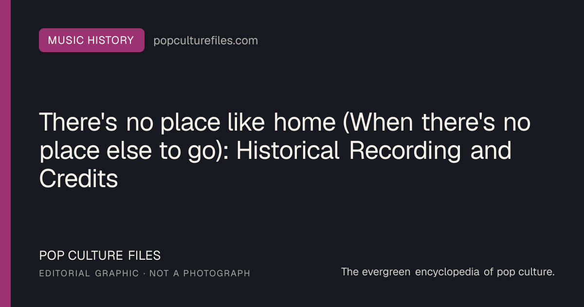 Editorial graphic for: There's no place like home (When there's no place else to go): Historical Recording and Credits
