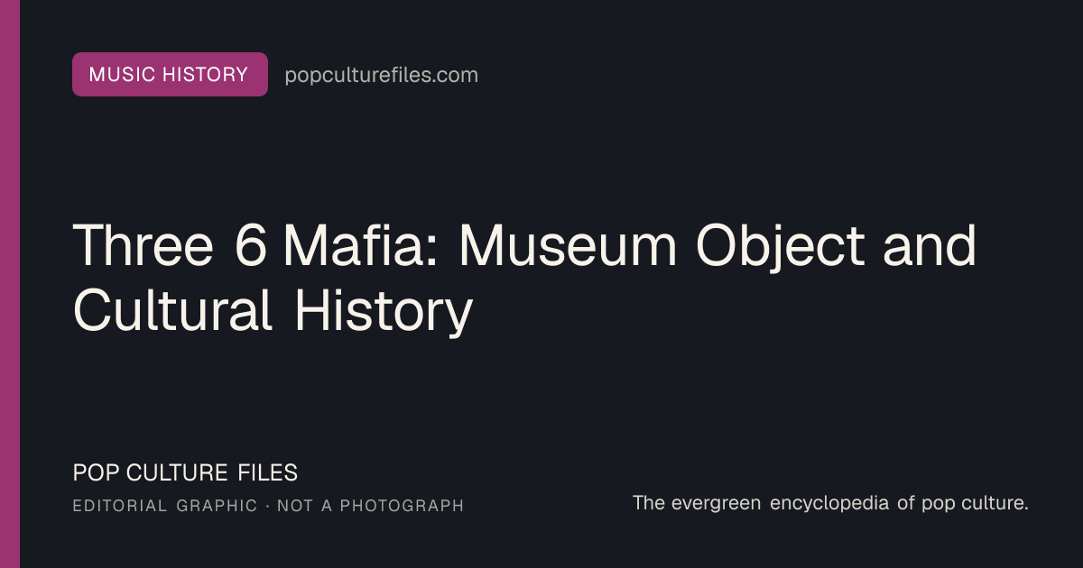 Editorial graphic for: Three 6 Mafia: Museum Object and Cultural History