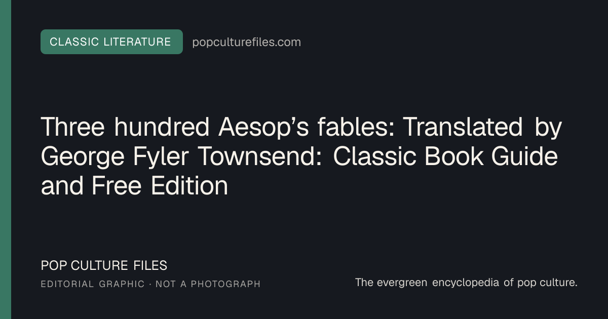 Editorial graphic for: Three hundred Aesop’s fables: Translated by George Fyler Townsend: Classic Book Guide and Free Edition