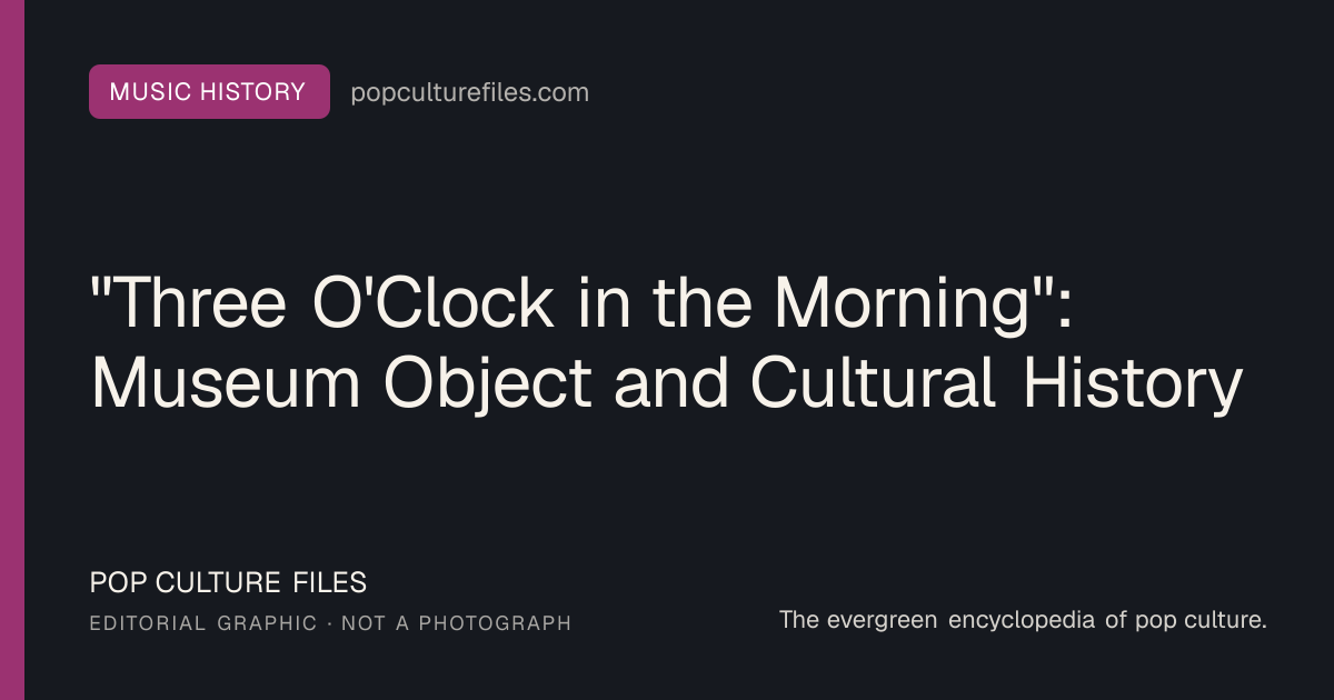 Editorial graphic for: "Three O'Clock in the Morning": Museum Object and Cultural History