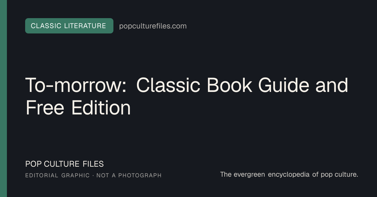 Editorial graphic for: To-morrow: Classic Book Guide and Free Edition