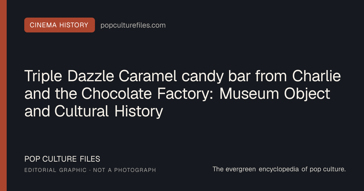 Editorial graphic for: Triple Dazzle Caramel candy bar from Charlie and the Chocolate Factory: Museum Object and Cultural History