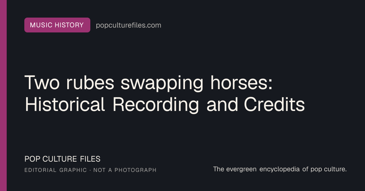 Editorial graphic for: Two rubes swapping horses: Historical Recording and Credits