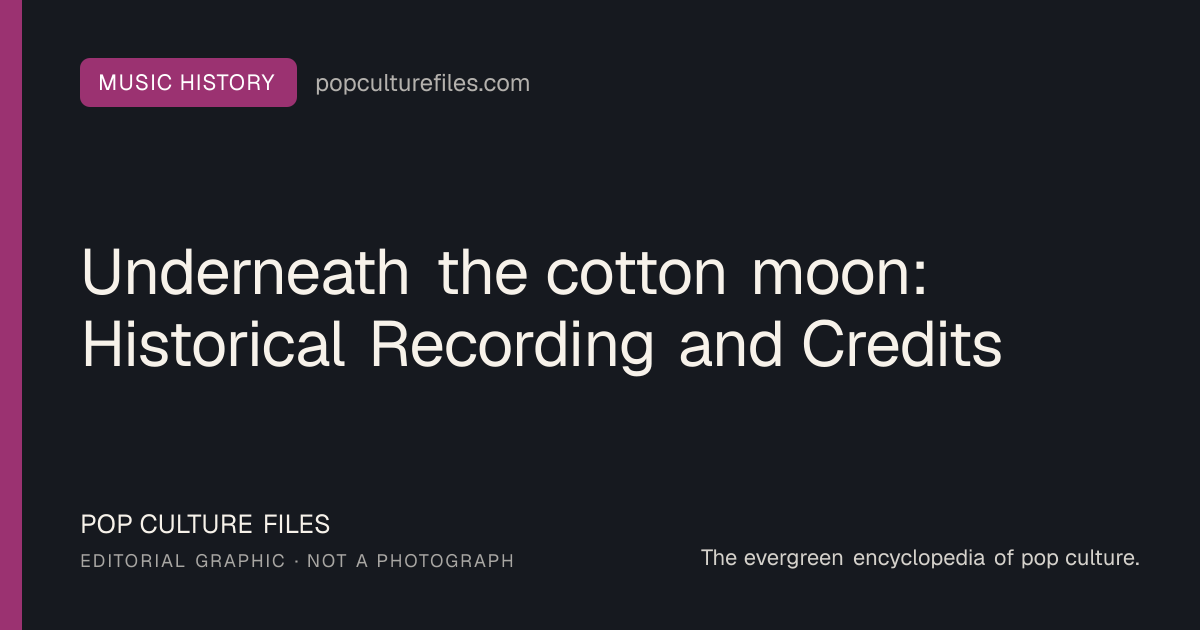 Editorial graphic for: Underneath the cotton moon: Historical Recording and Credits