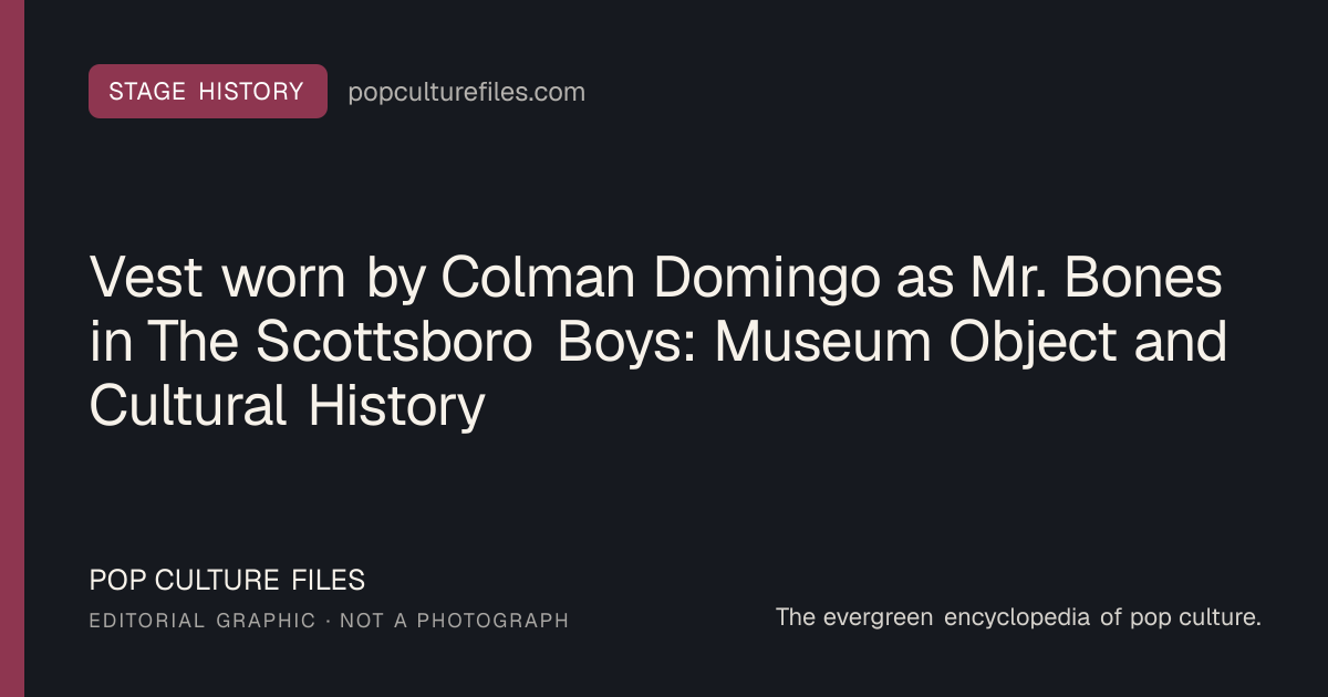 Editorial graphic for: Vest worn by Colman Domingo as Mr. Bones in The Scottsboro Boys: Museum Object and Cultural History