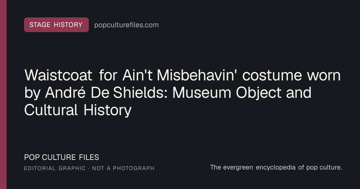 Editorial graphic for: Waistcoat for Ain't Misbehavin' costume worn by André De Shields: Museum Object and Cultural History