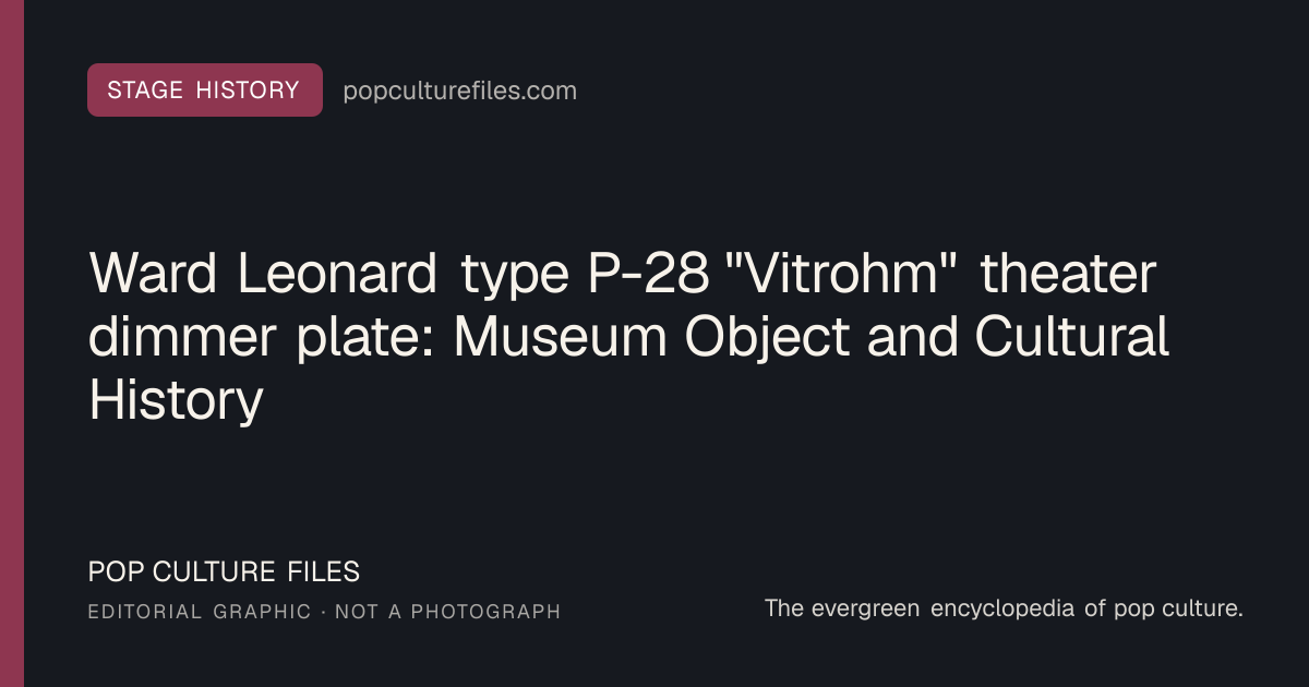 Editorial graphic for: Ward Leonard type P-28 "Vitrohm" theater dimmer plate: Museum Object and Cultural History