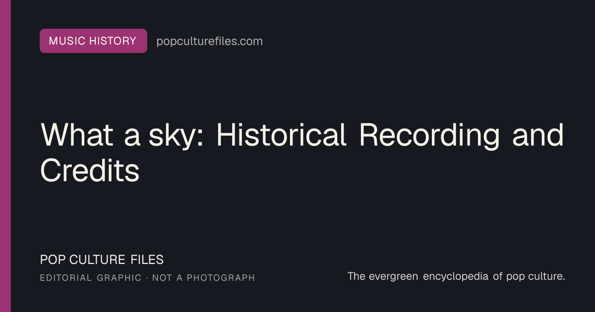 Editorial graphic for: What a sky: Historical Recording and Credits