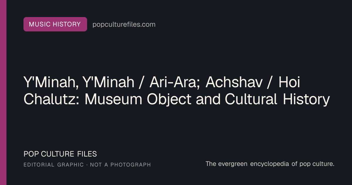 Editorial graphic for: Y'Minah, Y'Minah / Ari-Ara; Achshav / Hoi Chalutz: Museum Object and Cultural History