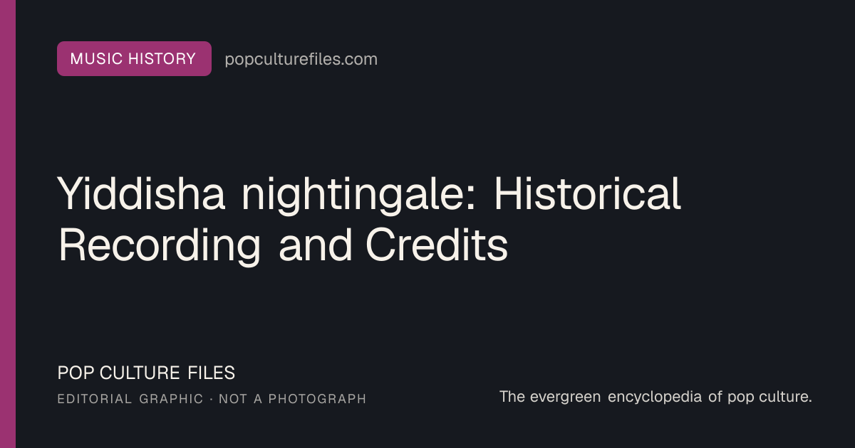 Editorial graphic for: Yiddisha nightingale: Historical Recording and Credits