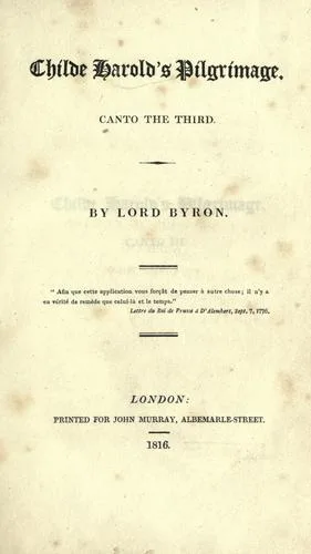 Childe Harold's pilgrimage book cover