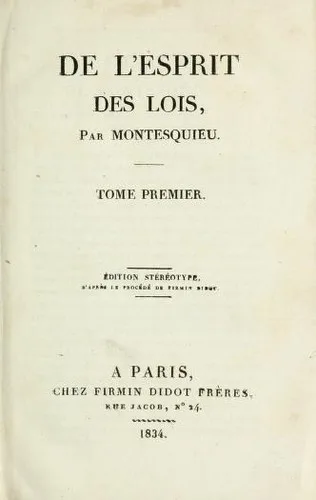 De l'esprit des lois book cover