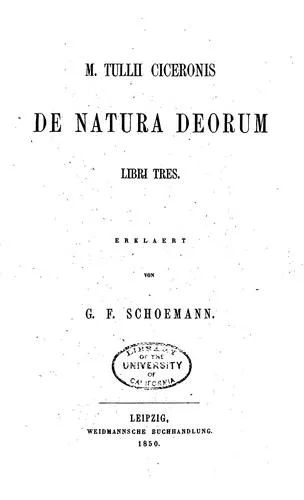 De Natura deorum book cover