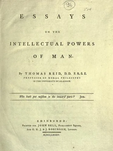 Essays on the intellectual powers of man book cover