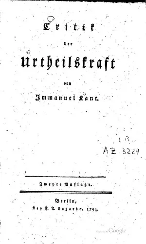 Kritik der Urteilskraft book cover