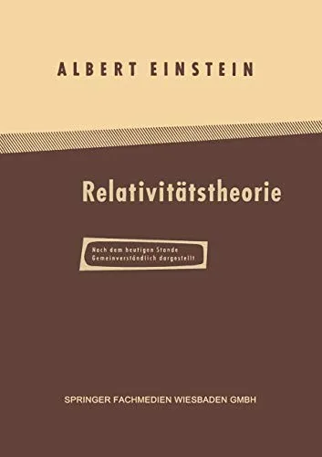 Über die spezielle und die allgemeine Relativitätstheorie book cover